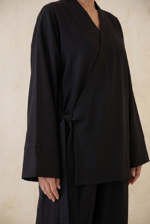 Timeless Suede Wrap Set – Black