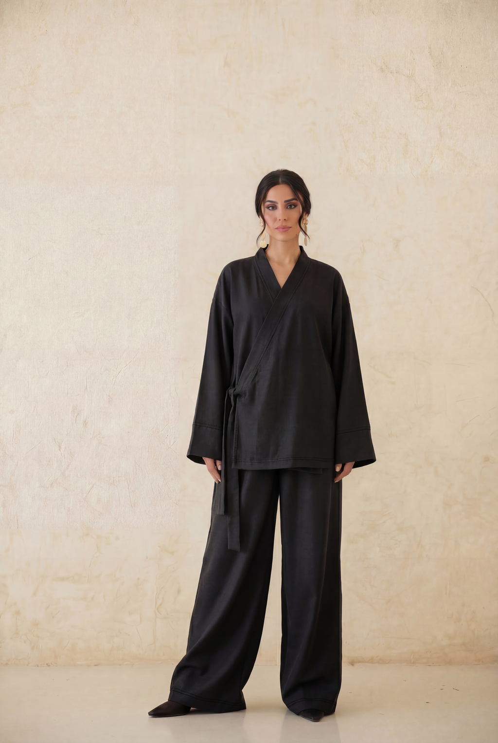Timeless Suede Wrap Set – Black